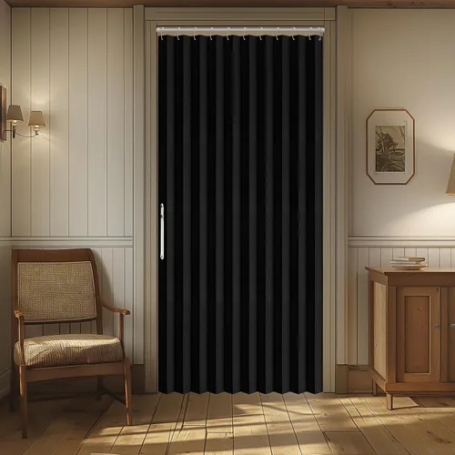 Vista 9 de AJAZZ Cortina de puerta magnética 100% opaca de acordeón para armario, cortina invisible para puerta interior de dormitorio, sala de estar, pasillo
