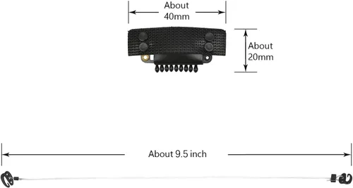 Vista 2 de 3 piezas de línea de pesca de alambre elástico invisible con 4 clips de peluca adhesivos para extensiones de cabello (negro)