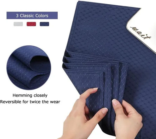 Vista 5 de ColorBird Juego de 4 manteles individuales de jacquard con gofre, lavables, resistentes al calor, para cocina, comedor, tela de microfibra