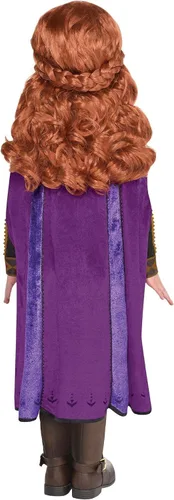 Vista 4 de Party City Disfraz de Halloween de Anna Act 2 para niñas Frozen 2 incluye vestido y capa Multicolor