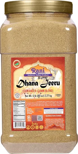 Vista 11 de Rani Dhana-Jeeru (mezcla de cilantro y comino 50-50) en polvo de 3 onzas (3.00 oz) tarro de PET ~ Todo natural Sin sal Vegano Apto para gluten