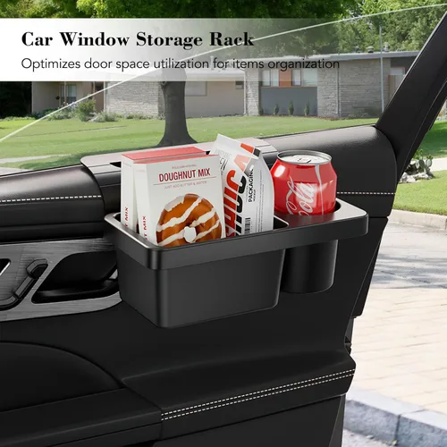 Vista 2 de Organizador de almacenamiento de ventana de automóvil, soporte para tazas de agua de 2.7 pulgadas para puerta lateral del automóvil, organizador