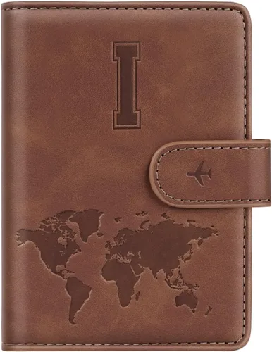 Vista 21 de Funda para Pasaporte Personalizada con Letra de la A a la Z, Billetera de Viaje con Bloqueo RFID, Funda para Pasaporte, Estuche para Pasaporte