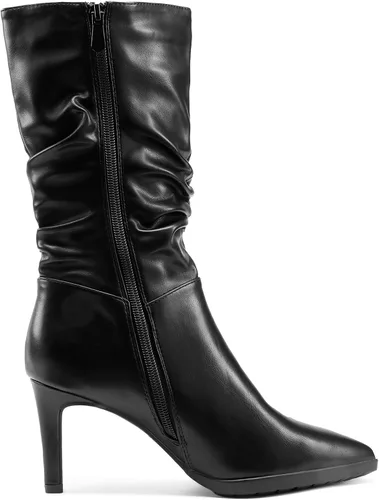 Vista 2 de DREAM PAIRS Botas de media pantorrilla para mujer, tacones altos, puntera puntiaguda, con cremallera, botas elegantes a la moda