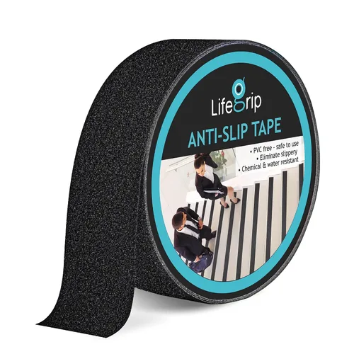 Vista 21 de Lifegrip - Cinta de tracción antideslizante, cinta de fricción de 1 pulgada x 15 pies, el mejor agarre, adhesivo abrasivo para escaleras, peldaños