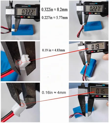 Vista 5 de AOLIKES Batería de iones de litio de 7.4 V 5200 mAh, batería recargable con enchufe XH2.54-2Pin, baterías de bricolaje 18650 2S2P Li-ion