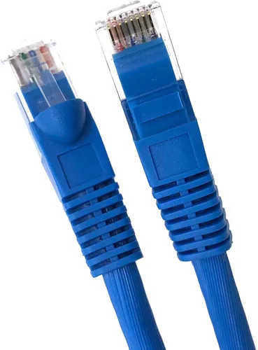 Vista 6 de MICRO CONNECTORS Cable de conexión ultradelgado Cat6A de 1 pie de 28 AWG, color azul (E09-001BL-SLIM)