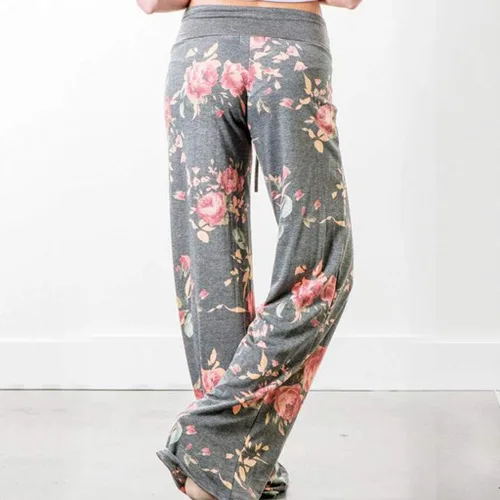 Vista 4 de Women Pants Neartime Print Loose Casual Pants American Flag Drawstring Wide Leggings