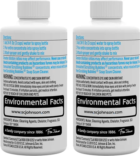 Vista 3 de Scrubbing Bubbles Limpiador concentrado de baño multisuperficie, dos botellas de repuesto concentradas de 2.9 onzas