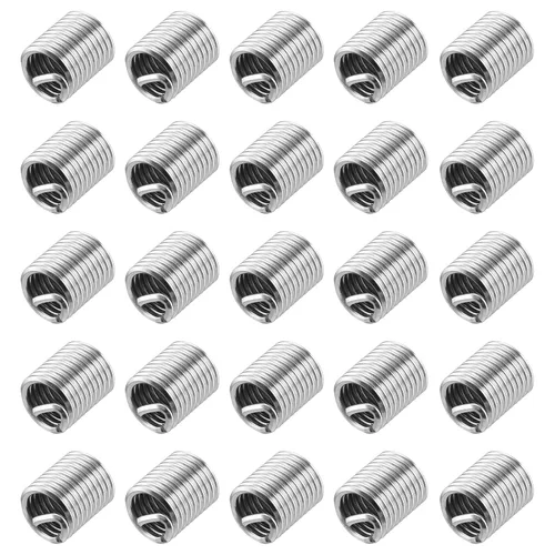 Vista 25 de uxcell 50 piezas de insertos de rosca de alambre 1/2-13 UNC 1D (1/2 ") 304 de acero inoxidable helicoidal tipo helicoidal kit de reparación de rosca