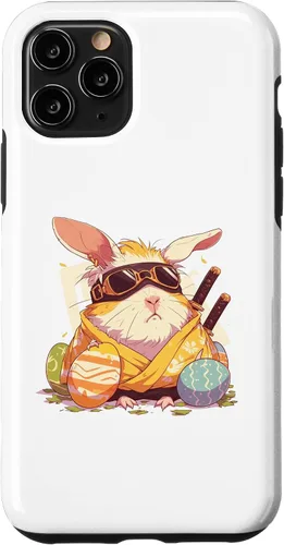 Vista 10 de iPhone 15 coloridos huevos de Pascua caza Ninja conejillo de indias con orejas de conejo