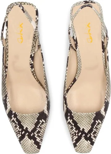 Vista 2 de XYD Zapatos de tacón bajo con tacón grueso para mujer, con puntera cerrada cuadrada, sin cordones, para fiesta, vestido de oficina