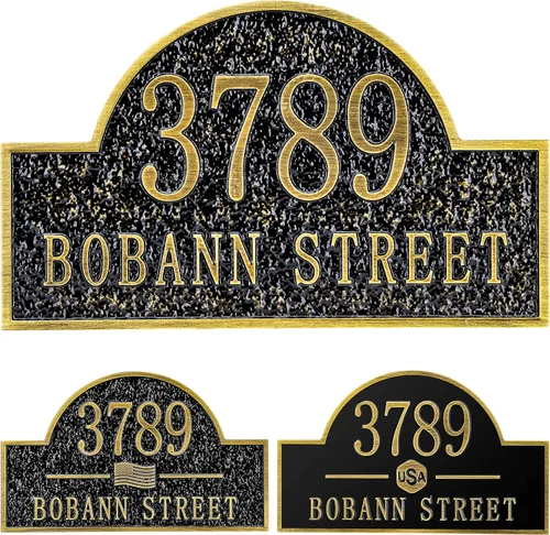 Vista 50 de Letrero de dirección fundido personalizado con número de casa, placa de dirección de casa de 12 pulgadas, letrero de número de Steet House
