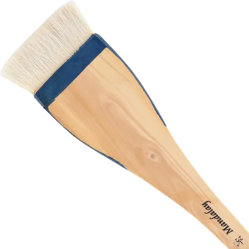 Vista 9 de Creative Mark Mandalay - Cepillo profesional de merluza para cabello de cabra – Pincel de pintura de 1 pulgada de ancho con mango de paleta