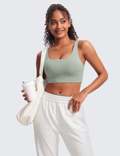 Vista 105 de CRZ YOGA Butterluxe - Brasier deportivo con espalda en U para mujer, cuello redondo, acolchado, de bajo impacto, para yoga, entrenamiento