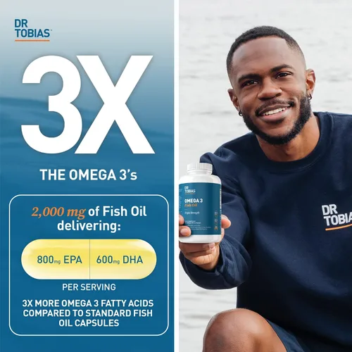 Vista 2 de Dr. Tobias Aceite de pescado Omega 3 y multivitamínico para adultos incluye probióticos y enzimas a base de plantas que promueven la salud general