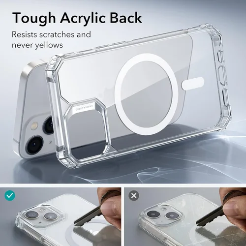 Vista 6 de ESR Funda para iPhone 14/13, compatible con MagSafe, protección de grado militar, esquinas que absorben los golpes, resistente a los arañazos, parte