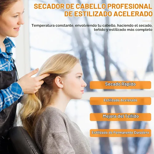Vista 5 de Elitzia Secador de pelo con capucha de 1000 W con temporizador y control de Negro