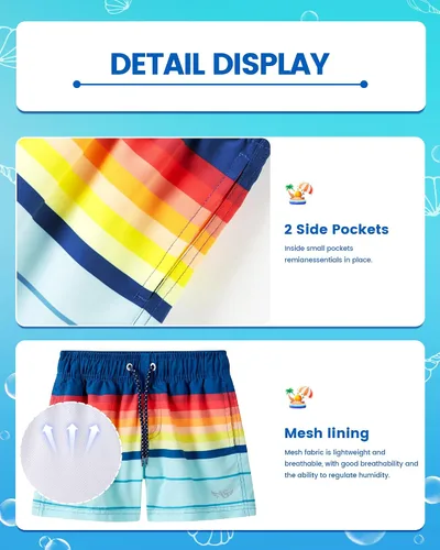 Vista 7 de Angel season Traje de baño para niños pequeños, trajes de baño para niños, trajes de baño de secado rápido para niños, talla 2-10
