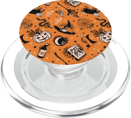 Vista 8 de Bonitos popSockets retro de brujería para Halloween, PopSockets intercambiables