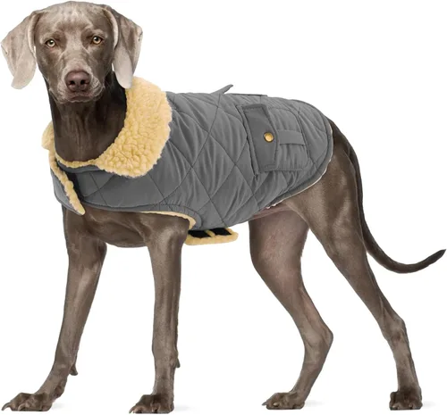 Vista 48 de Abrigo de invierno para perros pequeños, chaqueta sólida para cachorros, abrigo cálido para mascotas para clima frío, prendas acolchadas resistentes