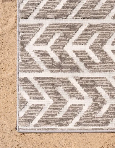 Vista 10 de Rugs.com Sabrina Soto Outdoor Collection Alfombra – 2 x 6 pies alfombra de tejido plano de pasillo beige perfecta para pasillos y entradas