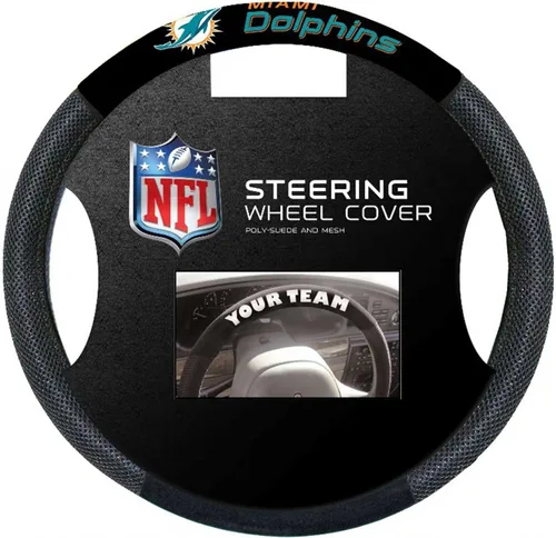 Vista 5 de NFL funda de gamuza de poliéster para volante Negro (Black/Team Colors)