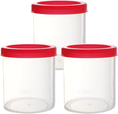 Vista 5 de Youngever Paquete de 3 recipientes de plástico para condimentos, recipientes de salsa con tapa, recipiente de plástico para aderezo para ensaladas 2