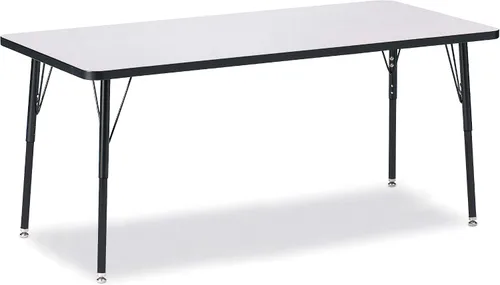 Vista 14 de Berries Mesa rectangular para actividades, altura A, Gris/Negro/Negro, 1