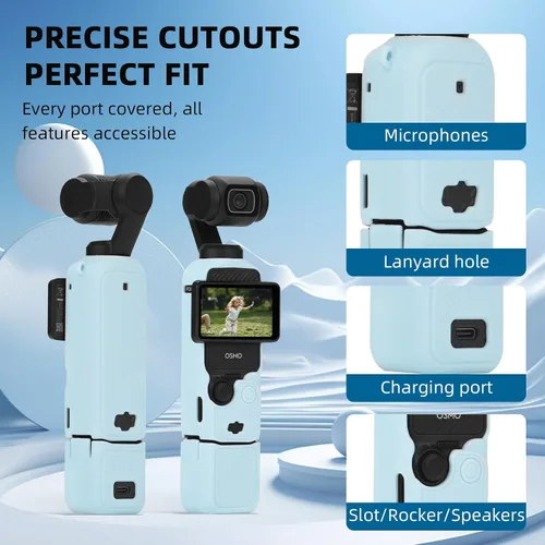 Vista 2 de BRDRC Funda de silicona Pocket 3, estuche protector lente protector antiarañazos compatible con DJI OSMO Pocket 3 Combo para creadores Accesorios