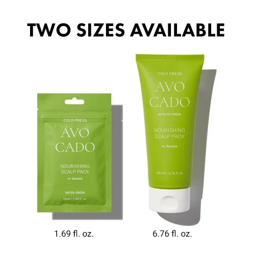 Vista 8 de RATED GREEN Paquete Nutritivo para el Cuero Cabelludo de Café Frío de Aguacate con Plátano, 1.69 Fl. Oz. Mascarilla Hidratante y Acondicionadora