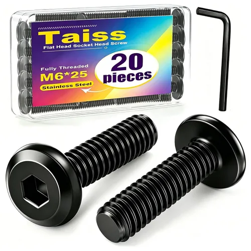 Vista 23 de Taiss 10 piezas de tornillos de cabeza hexagonal de 5/16-18x1, pernos para muebles, tornillos para muebles de acero inoxidable 304, pernos de 1/4