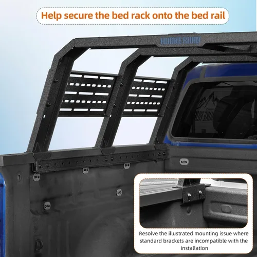 Vista 4 de Kit de Soportes de Montaje Auxiliares Hooke Road Compatible con 2015-2022 Chevrolet Chevy Colorado y GMC Canyon, Solo Funciona con Rack de Cama