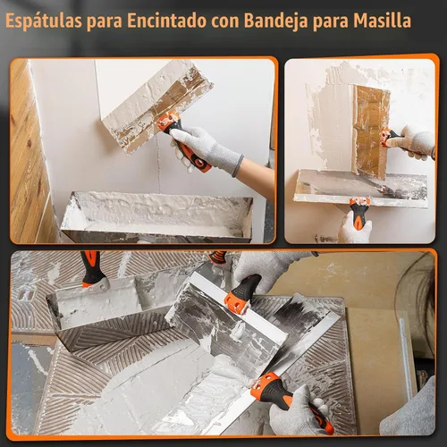 Vista 5 de THINKWORK Juego de Cuchillas para Paneles de Yeso, 10 Piezas de Herramientas para Paneles de Yeso que Incluyen Juego de Cuchillas de Masilla