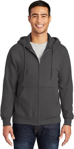 Vista 12 de Port & Company Sudadera con capucha de forro polar esencial alto con cremallera completa. PC90ZHT Ceniza
