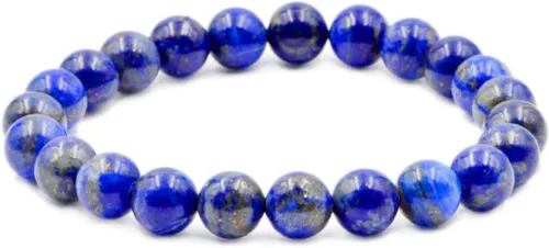 Vista 32 de AD Beads Pulsera elástica de cuentas redondas de piedras preciosas naturales, curación Reiki, 0.315 in Azul aguamarina