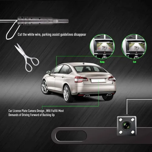 Vista 3 de Cámara HD de respaldo para visión trasera, placa de matrícula de visión nocturna, impermeable, compatible con radio de coche Sony XAV-AX150