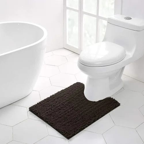 Vista 91 de Walensee Alfombra de baño antideslizante (32x20, azul oscuro) absorbente de agua, súper suave, felpilla peluda, lavable a máquina, se seca