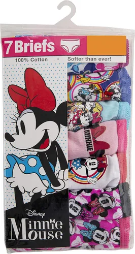 Vista 2 de Disney Girls' Minnie Dots 7 Pack Panty