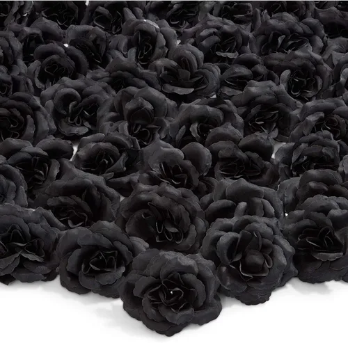 Vista 24 de Bright Creations Rosas artificiales sin tallo, flores artificiales negras para manualidades, rosas de espuma suave para arreglos de bricolaje, 200