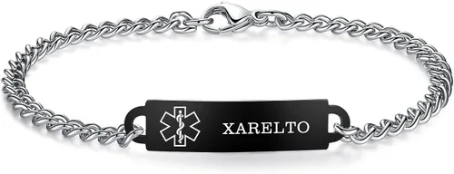 Vista 53 de Pulseras de identificación de alerta médica de 6.5 "-8.5" para mujeres, pulseras de emergencia médica de acero inoxidable, grabado gratuito