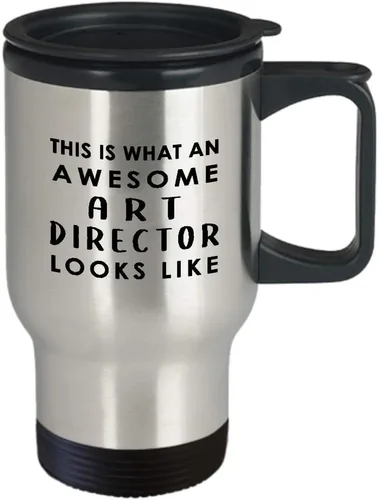 Vista 2 de Gifts for Art Director Travel Mug Insulated Coffee Tumbler - Artist Dept Creative Department Team Design Advertising Office Funny Cute Gag