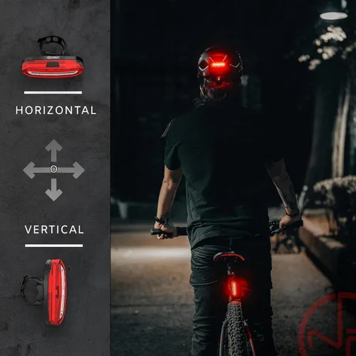 Vista 4 de Super Bright Rear Bike Light - Red & White Back LED - USB-C Rechargeable 14hr Max - Best Safety Flashing Lights - Visible for Night Riding, Adults