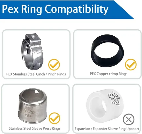 Vista 3 de Hooshing Paquete de 5 adaptadores macho Pex de 1/2 pulgada x 1/2 pulgada NPT de latón