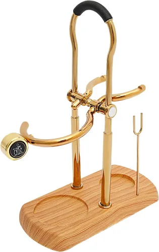 Vista 3 de Family Balance - Cafetera sifón con sifón, diseño elegante de estilo retro (dorado)