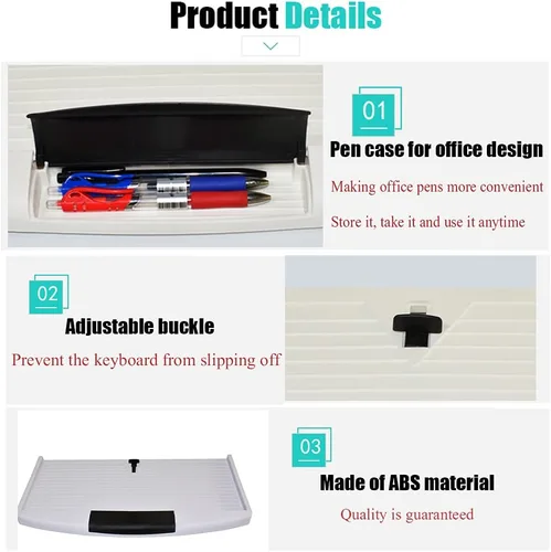 Vista 3 de Y&J Bandeja ergonómica de extensión de escritorio para bricolaje, espacio de almacenamiento para cajones de teclado, ideal para el hogar u oficina