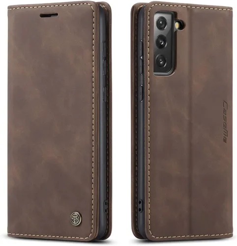 Vista 26 de Funda tipo cartera compatible con Samsung Galaxy S21 con tarjetero de bloqueo RFID, funda de piel con función atril para Samsung Galaxy S21 de 6.2