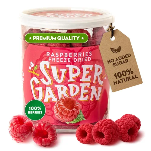 Vista 10 de Super Garden Piezas de fresa y frambuesa liofilizadas, sabrosas y nutritivas trozos de fresa y frambuesa liofilizadas, sin gluten, conservantes ni