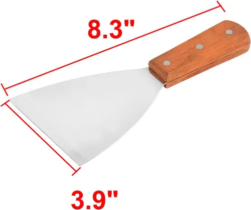 Vista 2 de uxcell Mango de madera Acero inoxidable Pastry Scraper Cutter Cocina Cocina Filete Chocolate Masilla Pala
