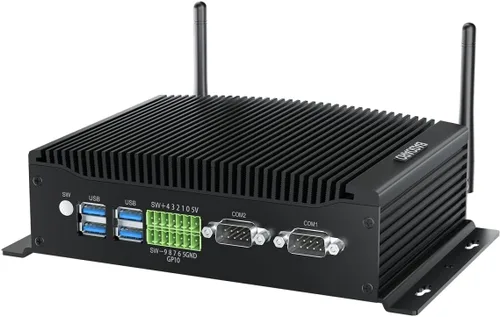 Vista 8 de BASOARO PC sin ventilador, Mini PC industrial Core i7 10510U, 64 GB de RAM 512 GB SSD, Gigabit Ethernet, 2 RS232 COM, pantalla triple 2HD DP, 6 USB